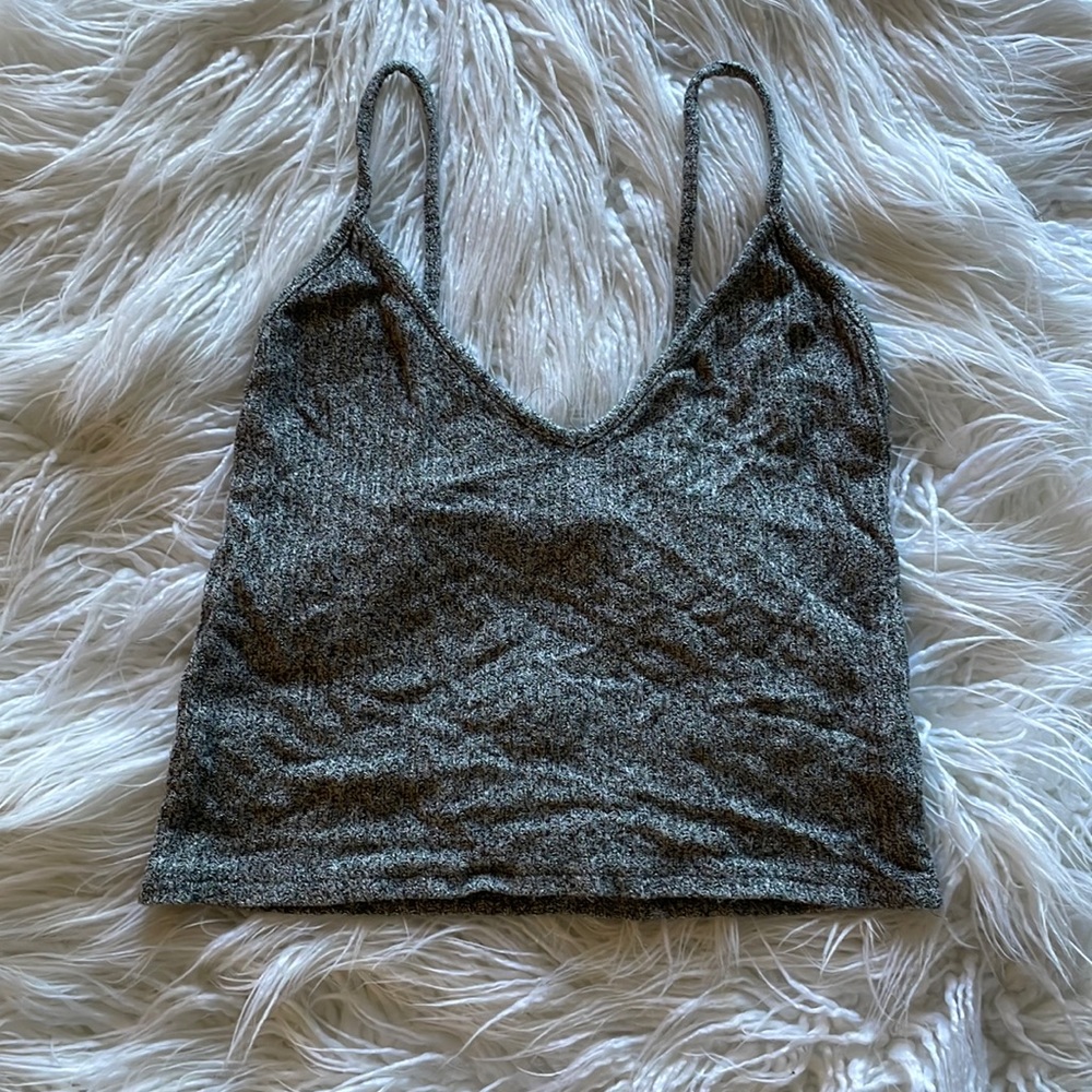 Brandy Melville Ribbed Gray Tank Top